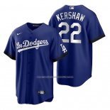 Camiseta Beisbol Hombre Los Angeles Dodgers Clayton Kershaw 2021 City Connect Replica Azul
