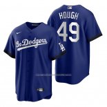 Camiseta Beisbol Hombre Los Angeles Dodgers Charlie Hough 2021 City Connect Replica Azul