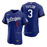Camiseta Beisbol Hombre Los Angeles Dodgers Chris Taylor 2021 City Connect Autentico Azul