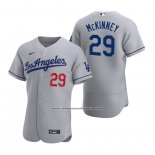 Camiseta Beisbol Hombre Los Angeles Dodgers Billy Mckinney Autentico Road Gris