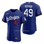 Camiseta Beisbol Hombre Los Angeles Dodgers Charlie Hough 2021 City Connect Autentico Azul