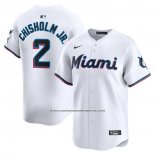 Camiseta Beisbol Hombre Miami Marlins Jazz Chisholm Jr. Primera Limited Blanco