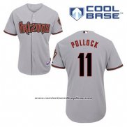 Camiseta Beisbol Hombre Arizona Diamondbacks 11 A.j. Pollock Gris Rojo 2017 Flex Base