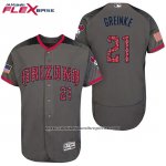 Camiseta Beisbol Hombre Arizona Diamondbacks 2017 Estrellas y Rayas 21 Zack Greinke Gris Flex Base Camiseta Beisbol Hombre Arizona Diamondbacks 2017 Estrellas y Rayas 21 Zack Greinke Gris Flex Base