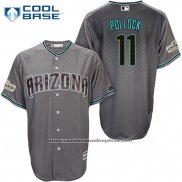 Camiseta Beisbol Hombre Arizona Diamondbacks 2017 Postemporada 11 A.j. Pollock Gris Cool Base