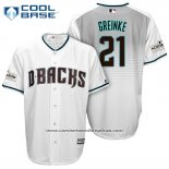 Camiseta Beisbol Hombre Arizona Diamondbacks 2017 Postemporada 21 Zack Greinke Blanco Cool Base