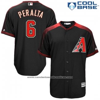 Camiseta Beisbol Hombre Arizona Diamondbacks 6 Peralta Negro Cool Base