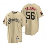 Camiseta Beisbol Hombre Arizona Diamondbacks Kole Calhoun 2021 City Connect Replica Oro