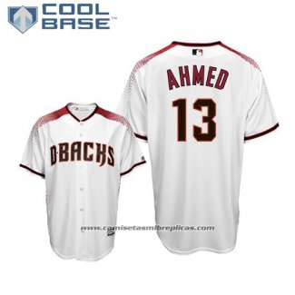 Camiseta Beisbol Hombre Arizona Diamondbacks Nick Ahmed Cool Base Primera Blanco