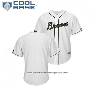 Camiseta Beisbol Hombre Atlanta Braves 2018 Dia de los Caidos Cool Base Blanco
