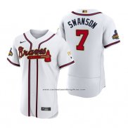 Camiseta Beisbol Hombre Atlanta Braves Dansby Swanson 2022 Gold Program Autentico Blanco
