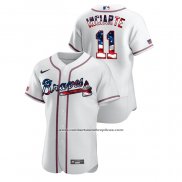 Camiseta Beisbol Hombre Atlanta Braves Ender Inciarte 2020 Stars & Stripes 4th of July Blanco