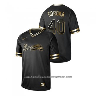 Camiseta Beisbol Hombre Atlanta Braves Mike Soroka 2019 Golden Edition Negro