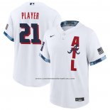 Camiseta Beisbol Hombre Atlanta Braves Personalizada 2021 All Star Replica Blanco