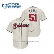 Camiseta Beisbol Hombre Atlanta Braves Shane Carle Cool Base Alterno 2019 Crema