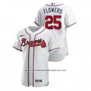 Camiseta Beisbol Hombre Atlanta Braves Tyler Flowers Autentico Blanco