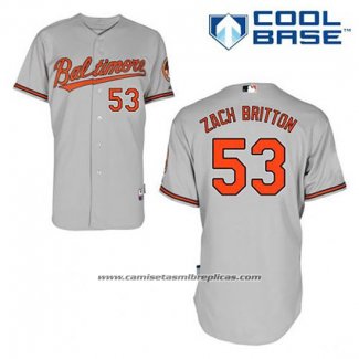 Camiseta Beisbol Hombre Baltimore Orioles 53 Zach Britton Gris Cool Base