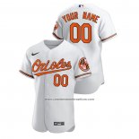 Camiseta Beisbol Hombre Baltimore Orioles Personalizada Authentic Blanco