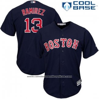 Camiseta Beisbol Hombre Boston Red Sox 13 Hanley Ramirez Azul Cool Base Jugador