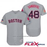 Camiseta Beisbol Hombre Boston Red Sox 2017 Estrellas y Rayas Pablo Sandoval Gris Flex Base