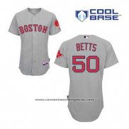 Camiseta Beisbol Hombre Boston Red Sox 50 Mookie Betts 50 Gris Cool Base
