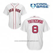 Camiseta Beisbol Hombre Boston Red Sox 8 Carl Yastrzemski Blanco Primera Cool Base