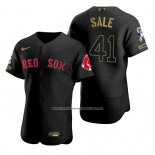 Camiseta Beisbol Hombre Boston Red Sox Chris Sale Negro 2021 Salute To Service