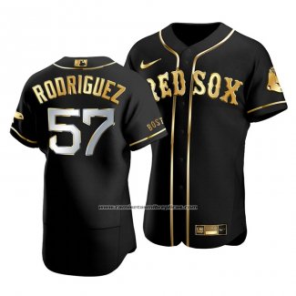 Camiseta Beisbol Hombre Boston Red Sox Eduardo Rodriguez Golden Edition Autentico Negro