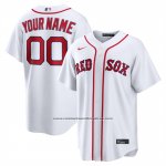 Camiseta Beisbol Hombre Boston Red Sox Primera Replica Personalizada Blanco1