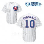 Camiseta Beisbol Hombre Chicago Cubs 10 Ron Santo Blanco Primera Cool Base