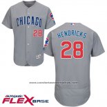 Camiseta Beisbol Hombre Chicago Cubs 28 Kyle Hendricks Gris Flex Base