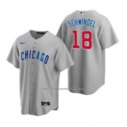 Camiseta Beisbol Hombre Chicago Cubs Frank Schwindel Replica Road Gris