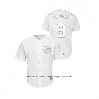 Camiseta Beisbol Hombre Chicago Cubs Javier Baez 2019 Players Weekend El Mago Replica Blanco