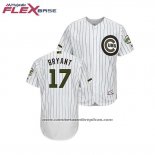 Camiseta Beisbol Hombre Chicago Cubs Kris Bryant 2018 Dia de los Caidos Flex Base Blanco