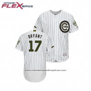 Camiseta Beisbol Hombre Chicago Cubs Kris Bryant 2018 Dia de los Caidos Flex Base Blanco