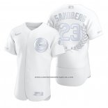 Camiseta Beisbol Hombre Chicago Cubs Ryne Sandberg Award Collection Retired Blanco