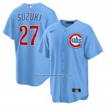 Camiseta Beisbol Hombre Chicago Cubs Seiya Suzuki Alternate Replica Celeste