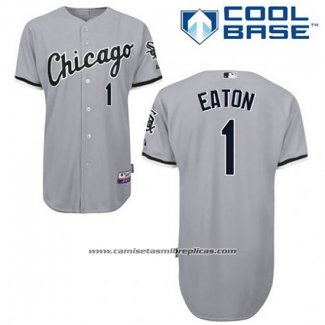 Camiseta Beisbol Hombre Chicago White Sox 1 Adam Eaton Gris Cool Base