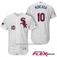 Camiseta Beisbol Hombre Chicago White Sox 2017 Estrellas Y Rayas 10 Yoan Moncada Blanco Flex Base