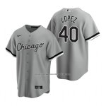 Camiseta Beisbol Hombre Chicago White Sox Reynaldo Lopez Replica Gris