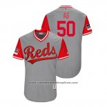 Camiseta Beisbol Hombre Cincinnati Reds Amir Garrett 2018 LLWS Players Weekend Ag Gris