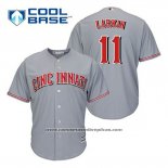 Camiseta Beisbol Hombre Cincinnati Reds Barry Larkin 11 Gris Cool Base