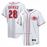 Camiseta Beisbol Hombre Cincinnati Reds Eugenio Suarez Primera Replica Blanco1