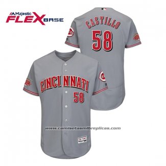 Camiseta Beisbol Hombre Cincinnati Reds Luis Castillo Flex Base Gris