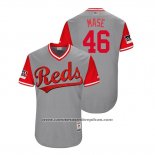 Camiseta Beisbol Hombre Cincinnati Reds Mason Williams 2018 LLWS Players Weekend Mase Gris