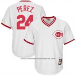 Camiseta Beisbol Hombre Cincinnati Reds Mensrojos 24 Tony Perez Blanco Cooperstown Collection