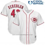Camiseta Beisbol Hombre Cincinnati Reds Scott Schebler 43 Blanco Cool Base