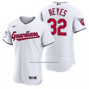 Camiseta Beisbol Hombre Cleveland Guardians Franmil Reyes Autentico Primera Blanco
