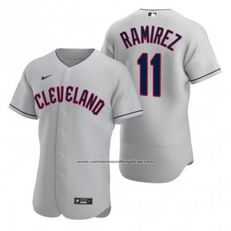 Camiseta Beisbol Hombre Cleveland Guardians Jose Ramirez Autentico Road Gris