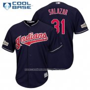 Camiseta Beisbol Hombre Cleveland Indians 2017 Postemporada 31 Danny Salazar Azul Cool Base